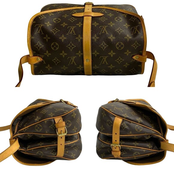 LOUIS VUITTON Authentic Brown Monogram Leather Pochette Shoulder Bag - Picture 5 of 9